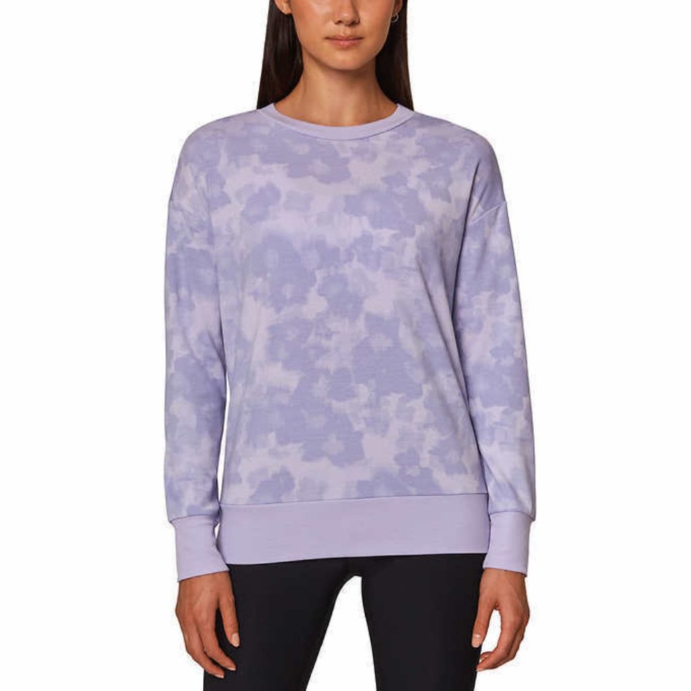 NWT Mondetta Womens Printed Sweatshirt Purple Graphic Print Size XL $50 1HL249